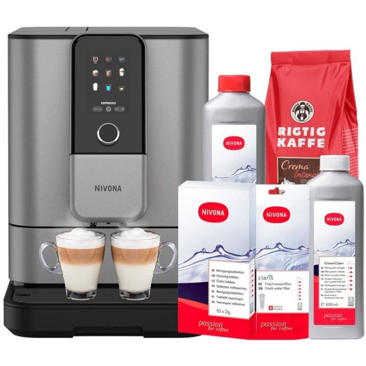 Nivona NIVO 8103 Titanium Inkl. Afkalkning, Kalkfilter, Rens & 1kg Kaffe