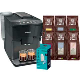 Siemens TP511R09 EQ500 Inkl. Plejepakke & 6x400g Rigtig Kaffe Organic