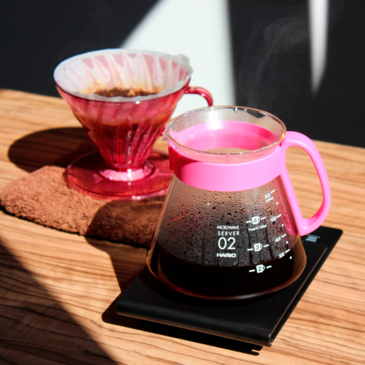 Hario V60 Filterbryg Sæt Pink Inkl. Range Server, Dripper & Filtre