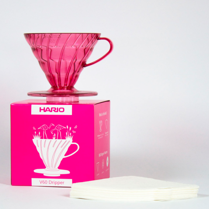Hario V60 Filterbryg Sæt Pink Inkl. Range Server, Dripper & Filtre
