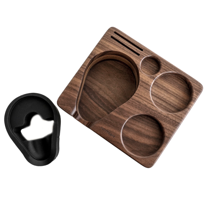 Normcore Kompakt Tamper Station Valnøddetræ 58 mm