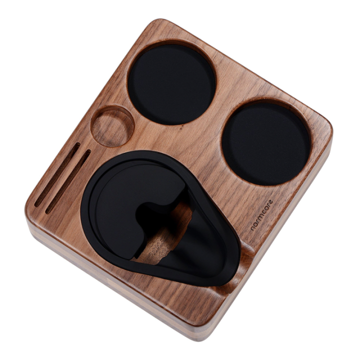 Normcore Kompakt Tamper Station Valnøddetræ 58 mm