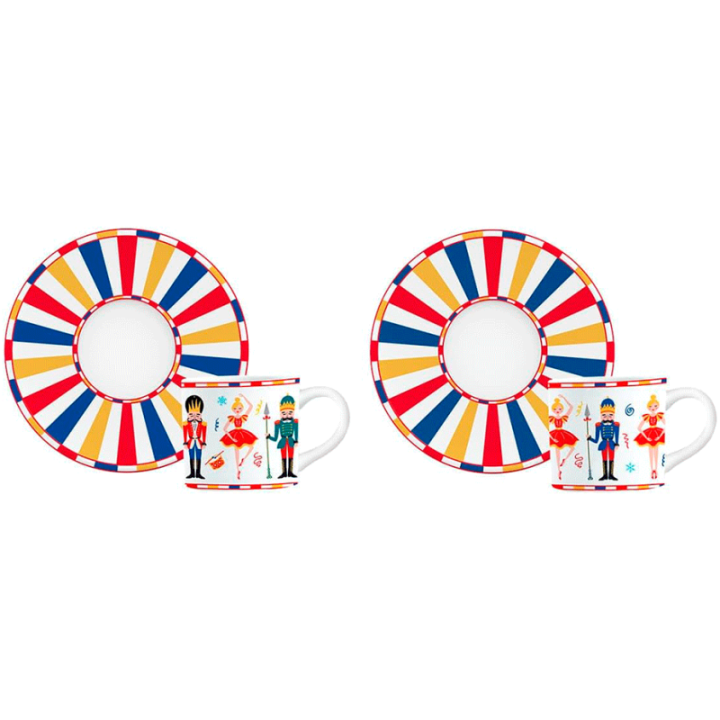 Bialetti Nøddeknækkeren Espressokopper Inkl. Underkopper 2 stk 8 cl