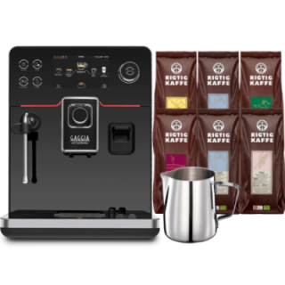 Gaggia Accademia Inkl. Mælkekande 0,5L & 5x400g Rigtig Kaffe Organic