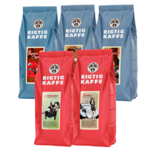 Rigtig Kaffe Mixpakke 2,5kg Hele kaffebønner