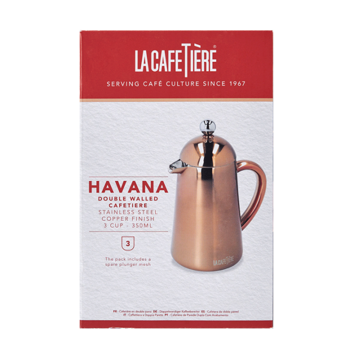 La Cafetière Havana 3 Kop. Stempelkande Kobber