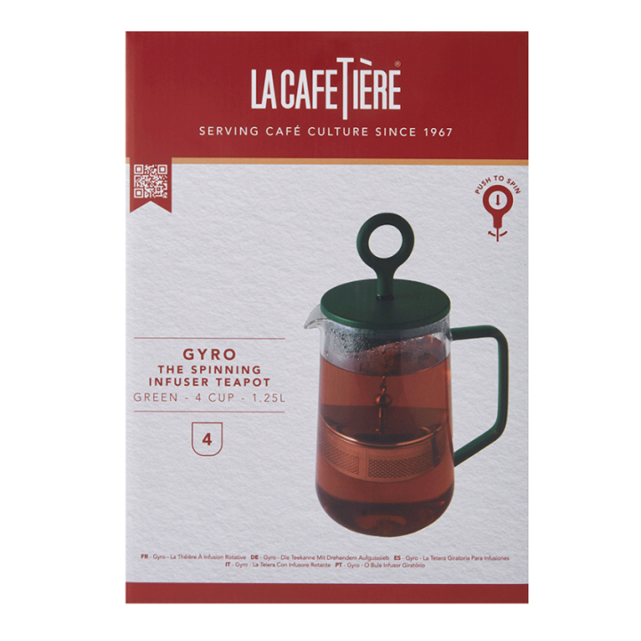La Cafetière Gyro Spinfuser 1,25 L Tebrygger Grøn/Glas