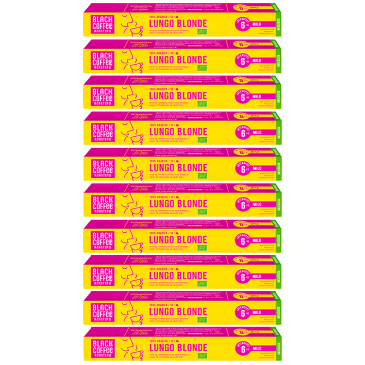 Black Coffee Roasters Lungo Blonde Kaffekapsler Øko 10 x 10 stk