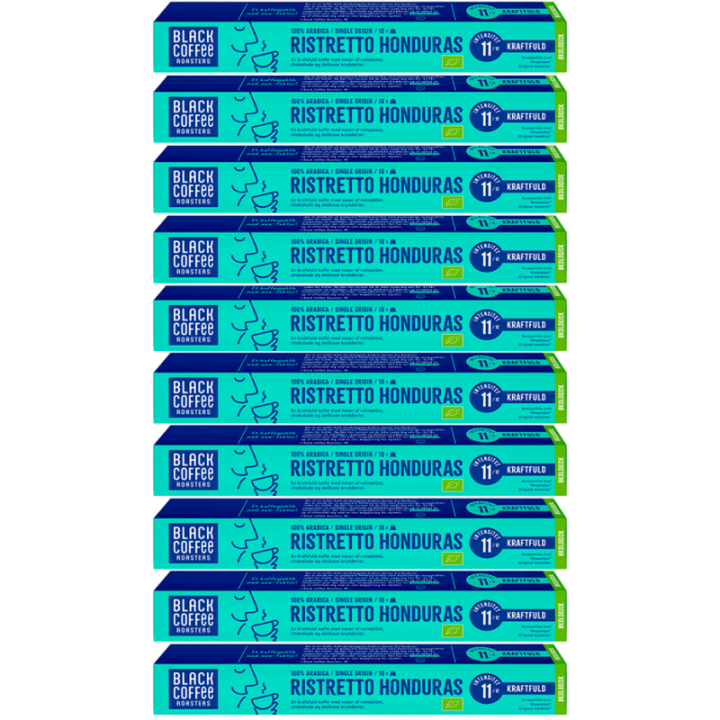 Black Coffee Roasters Ristretto Honduras Kaffekapsler Øko 10 x 10 stk