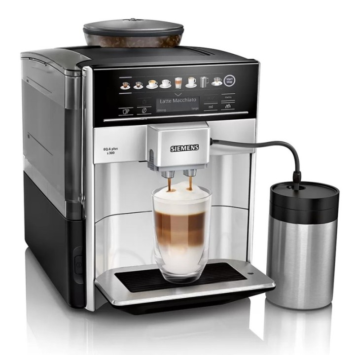 Siemens TE653M11RW EQ6 Plus s300 Espressomaskine Inkl. Mælkebeholder & 2 kg Rigtig Kaffe Hele kaffebønner