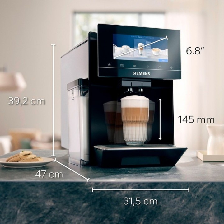 Siemens TQ903R09 EQ900 Espressomaskine Inkl. Rigtig Kaffe Super Crema 2kg, Dolce Crema 2kg & Crema Intenso 2kg Hele kaffebønner