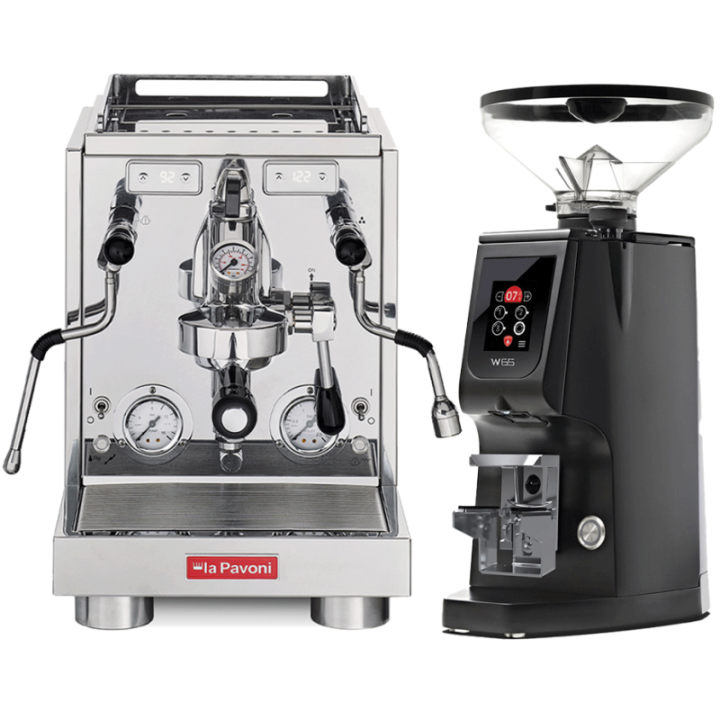 La Pavoni New Botticelli Specialty LPSBSS03NO Espressomaskine Inkl. Eureka Atom W 65 Casa Mat Sort Espressokværn