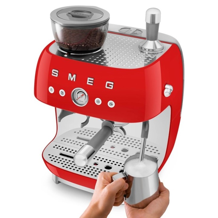 Smeg EGF03RDEU Manuel espressomaskine Inkl. Kværn Rød & Rigtig Kaffe Bestseller Mixpakke 3kg Hele kaffebønner
