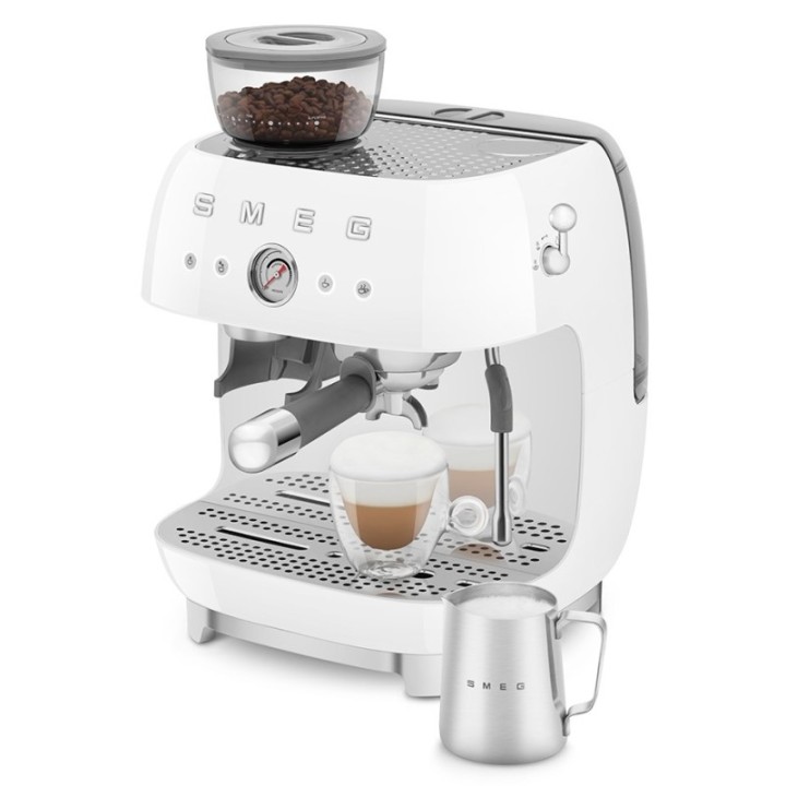 Smeg EGF03WHEU Manual espresso machine Incl. grinder White