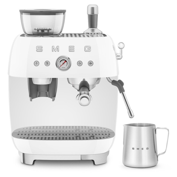 Smeg EGF03WHEU Manuel espressomaskine Inkl. Kværn Hvid & Rigtig Kaffe Bestseller Mixpakke 3kg Hele kaffebønner