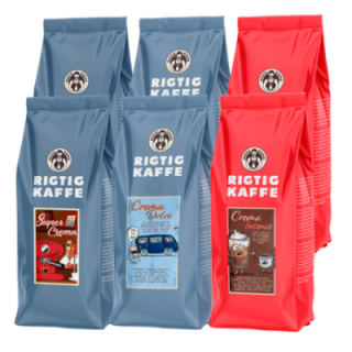 Rigtig Kaffe Bestseller Mixpakke 6kg Hele kaffebønner