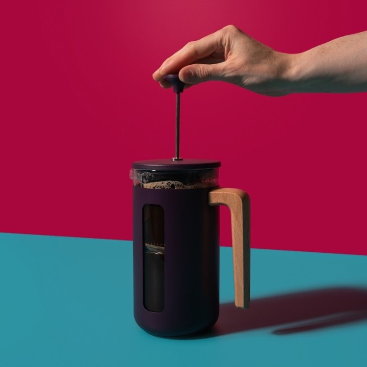 La Cafetière Pisa 8 Kop. Stempelkande Lilla Inkl. House of Barista Elektrisk Kaffemølle & 400g Rigtig Kaffe