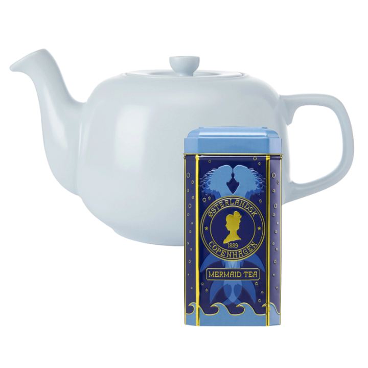 La Cafetière 1,2 L Tebrygger Himmelblå Inkl. Østerlandsk Thehus Mermaid Tea Pyramidetebreve 75 stk