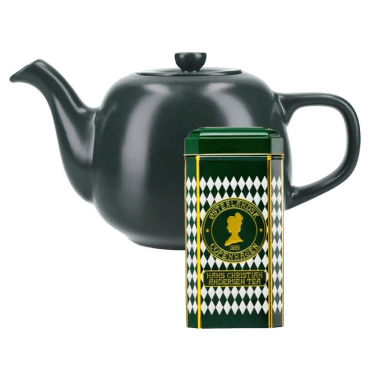 La Cafetière 1,2 L Tebrygger Grøn Inkl. Østerlandsk Thehus HC Andersen Blend Pyramidetebreve 75 stk