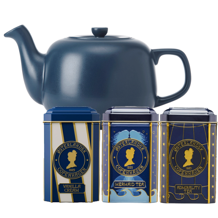 La Cafetière 0,6 L Tebrygger Navy Inkl. Østerlandsk Thehus Pyramidetebreve 36 stk