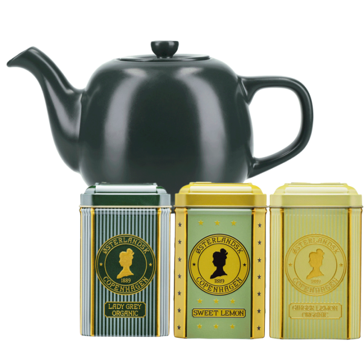 La Cafetière 0,6 L Tebrygger Grøn Inkl. Østerlandsk Thehus Pyramidetebreve 36 stk