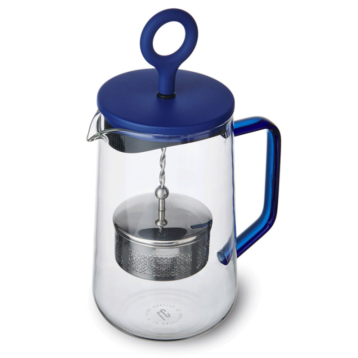 La Cafetière Gyro Spinfuser 1,25 L Tebrygger Blå/Glas Inkl. Østerlandsk Thehus Pyramidetebreve 3 x 12 stk