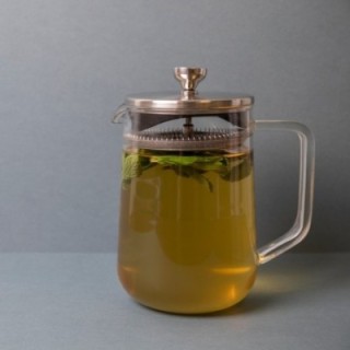 La Cafetière 4 Kop. Tebrygger Stål/Glas Inkl. Østerlandsk Thehus Pyramidetebreve 36 stk