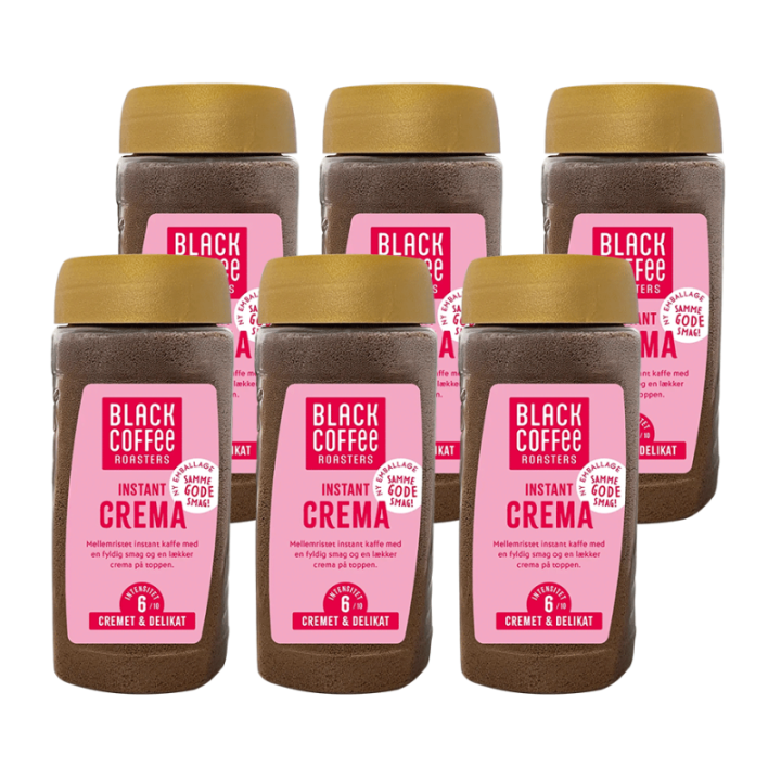 Black Coffee Roasters Instant Crema Kaffe 80g 6 stk