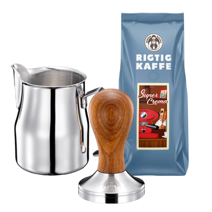 House of Barista Tamper, Mælkekande & 500g Super Crema