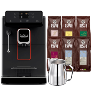 Gaggia Magenta Plus Espressomaskine Inkl. 0,5 L Mælkekande & 6x400g Rigtig Kaffe Brun Serie Hele Kaffebønner