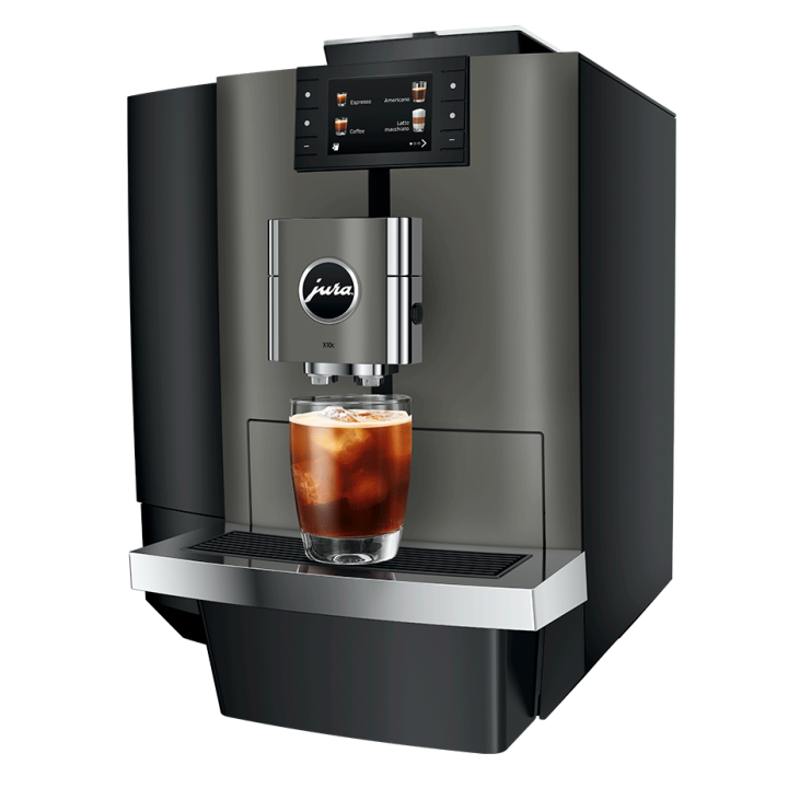 Jura X10c (EA) Dark Inox Espressomaskine Inkl. Startpakke, 1L Cooler, Pleje, Kaffe & Opsætning