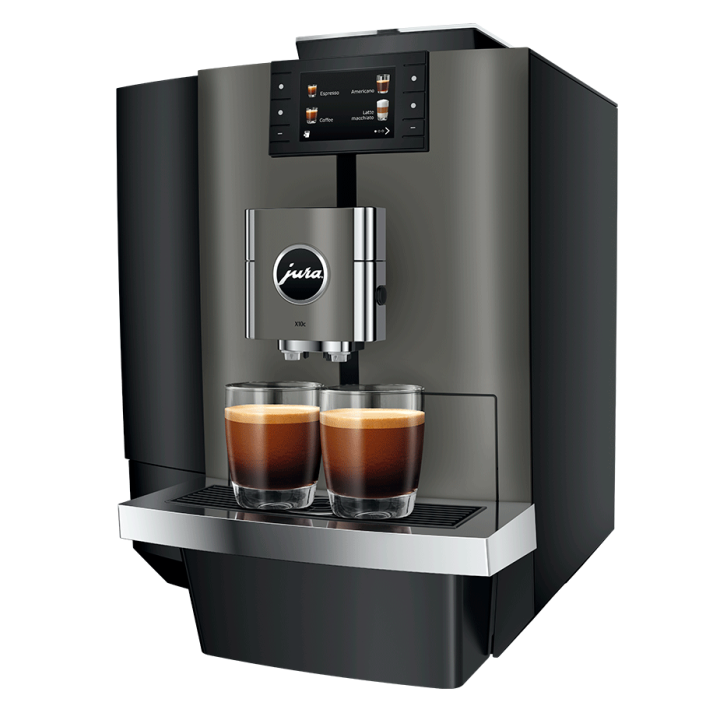 Jura X10c (EA) Dark Inox Espressomaskine Inkl. Startpakke, 1L Cooler, Pleje, Kaffe & Opsætning
