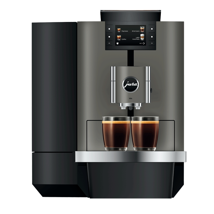 Jura X10c (EA) Dark Inox Espressomaskine Inkl. Startpakke, 1L Cooler, Pleje, Kaffe & Opsætning