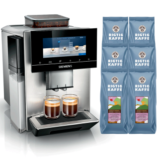 Siemens TQ905RZ3 EQ900 Plus Espressomaskine Inkl. AutoCalc'n Clean & 3kg Rigtig Kaffe Gold Crema