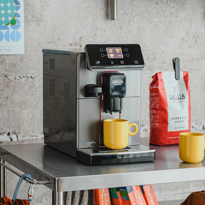 Gaggia Magenta Prestige Glazed Grey Espressomaskine Inkl. 3x400g Rigtig Kaffe & Sirup