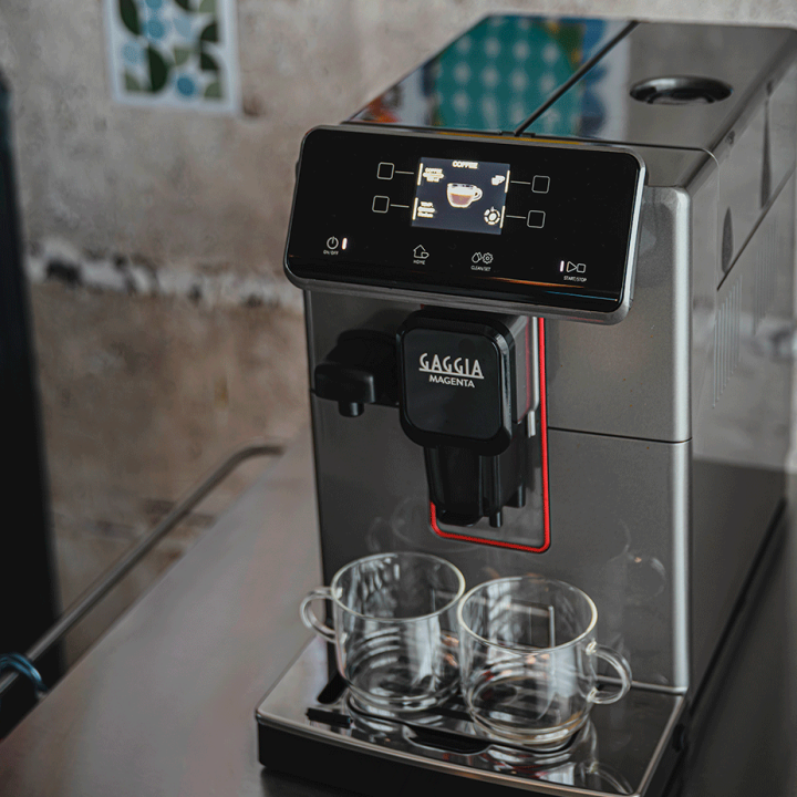 Gaggia Magenta Prestige Glazed Grey Espressomaskine Inkl. 3x400g Rigtig Kaffe & Sirup