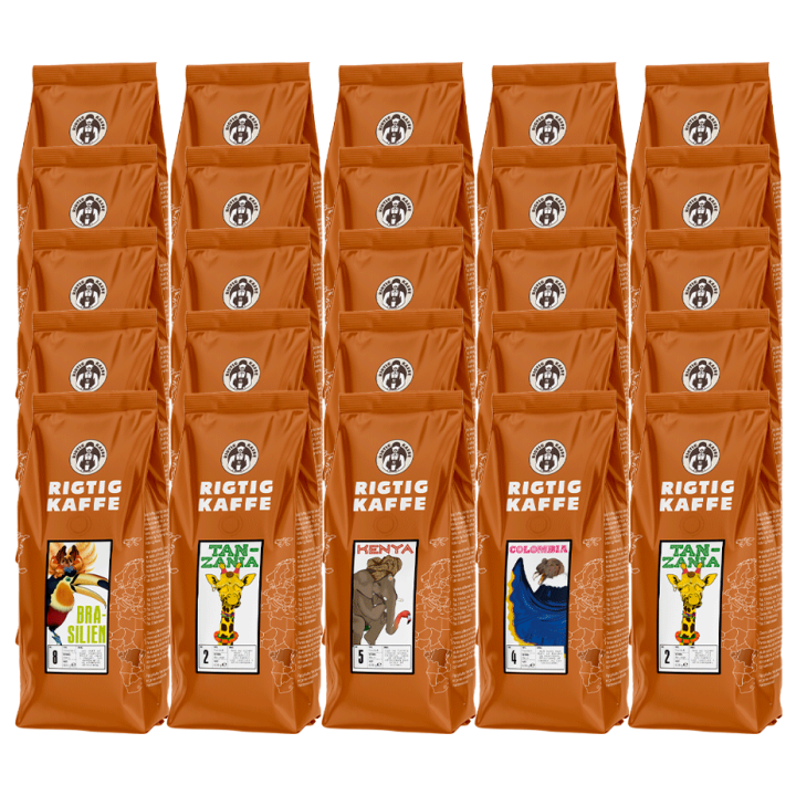Rigtig Kaffe Mixpakke 10kg Hele kaffebønner