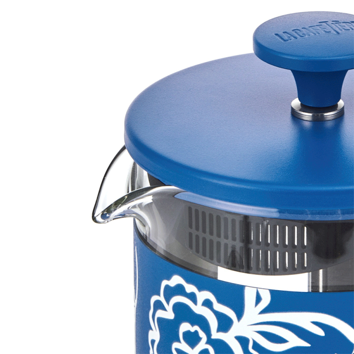 La Cafetière Pisa 8 Kop. Stempelkande Blu Fiorato