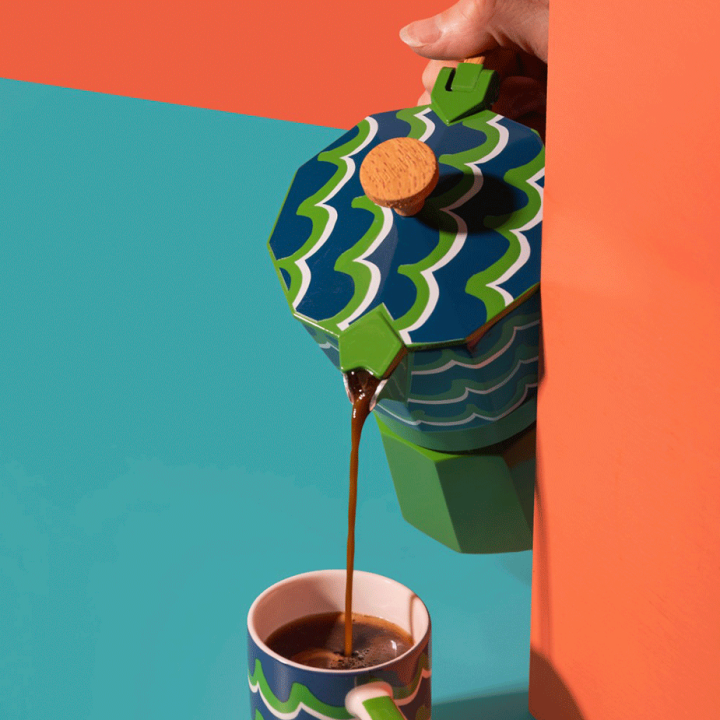 La Cafetière Venice 6 Kop. Espressokande Cyan Tides