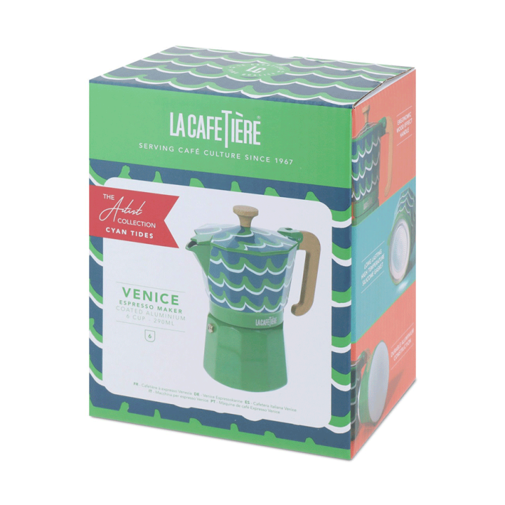 La Cafetière Venice 6 Kop. Espressokande Cyan Tides