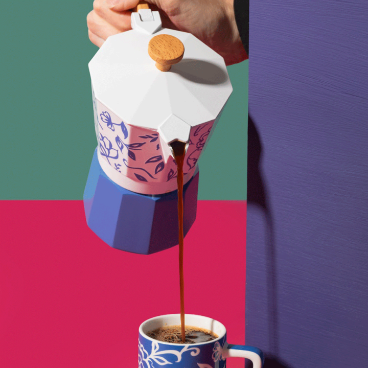 La Cafetière Venice 6 Kop. Espressokande Blu Fiorato