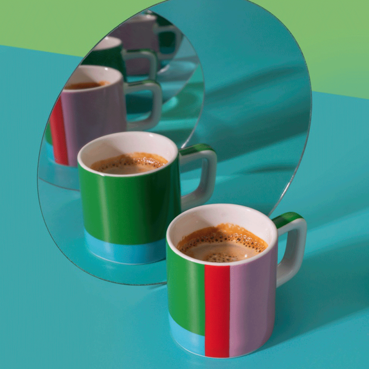 La Cafetiére Keramisk Espressokop Rød & Lyserød Utopian Lines 12 cl 1 Stk