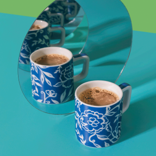 La Cafetiére Keramisk Espressokop Blå Blu Fiorato 12 cl 1 Stk