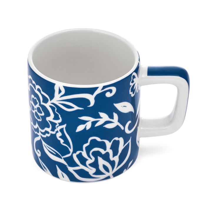 La Cafetiére Keramisk Espressokop Blå Blu Fiorato 12 cl 1 Stk