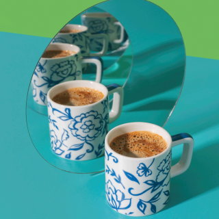 La Cafetiére Keramisk Espressokop Hvid Blu Fiorato 12 cl 1 Stk