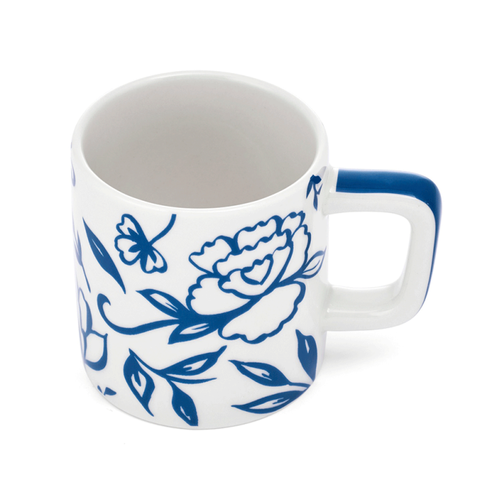 La Cafetiére Keramisk Espressokop Hvid Blu Fiorato 12 cl 1 Stk