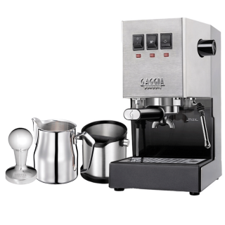 Gaggia Classic E24 Stål Espressomaskine Inkl. Baristaudstyr