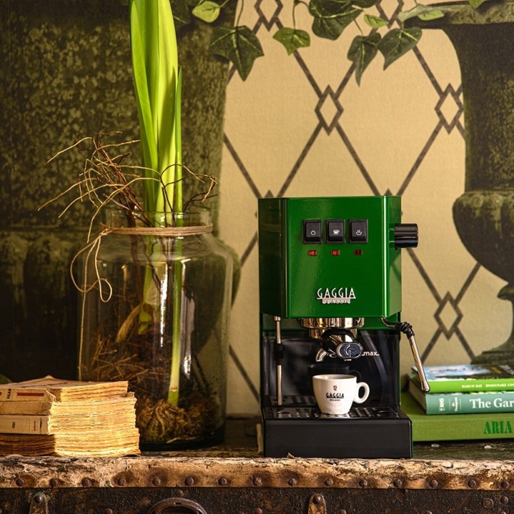 Gaggia Classic E24 Jungle Green Espressomaskine Inkl Eureka Mignon Zero 55s & Baristaudstyr