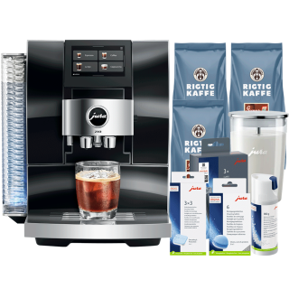Jura Z10 (EB) Diamond Black Espressomaskine Inkl. Startpakke DK sprog, Rens, Afkalkning, Mælkebeholder & 3kg Rigtig Kaffe