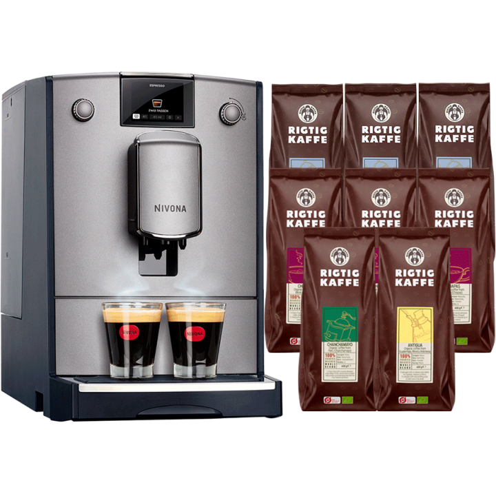 Nivona NICR 695 Titan Espressomaskine Inkl. 8x400g Rigtig Kaffe Organic